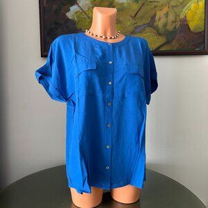 J. Jill NWT Royal Blue Button-Down Top